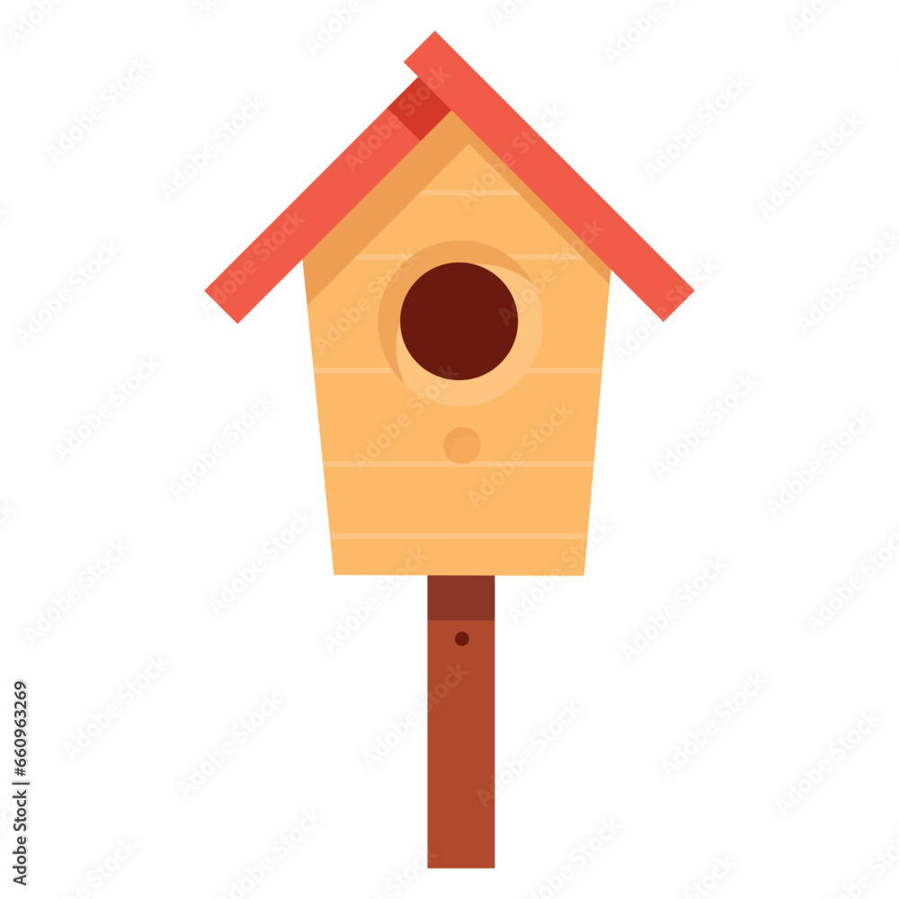 Wooden birdhouse isolated on white background. Wooden birdhouse isolated on white background.