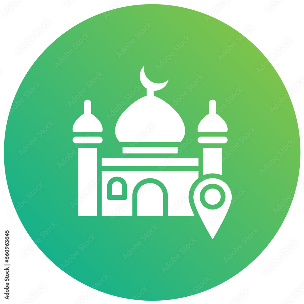 Obraz premium Mosque location Vector Icon Design Illustration