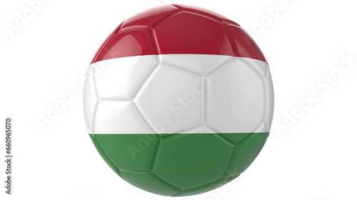 Hungary flag football on transparent background