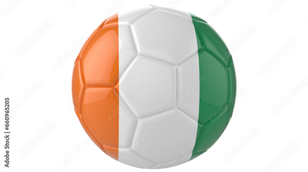 Ivory Coast flag football on transparent background Ivory Coast flag football on transparent background