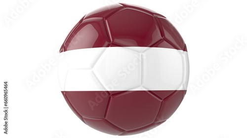 Latvia flag football on transparent background