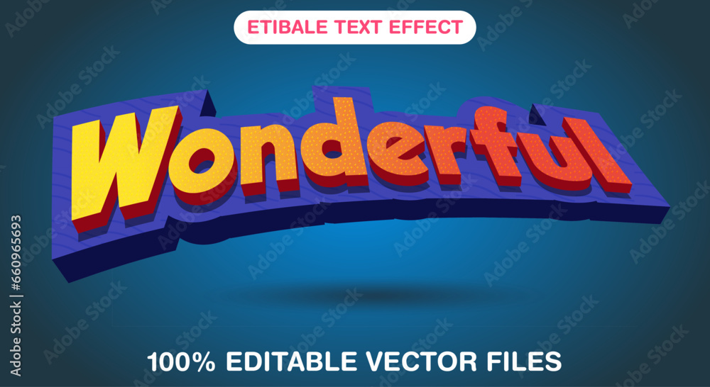 Wonderful editable text effect style template