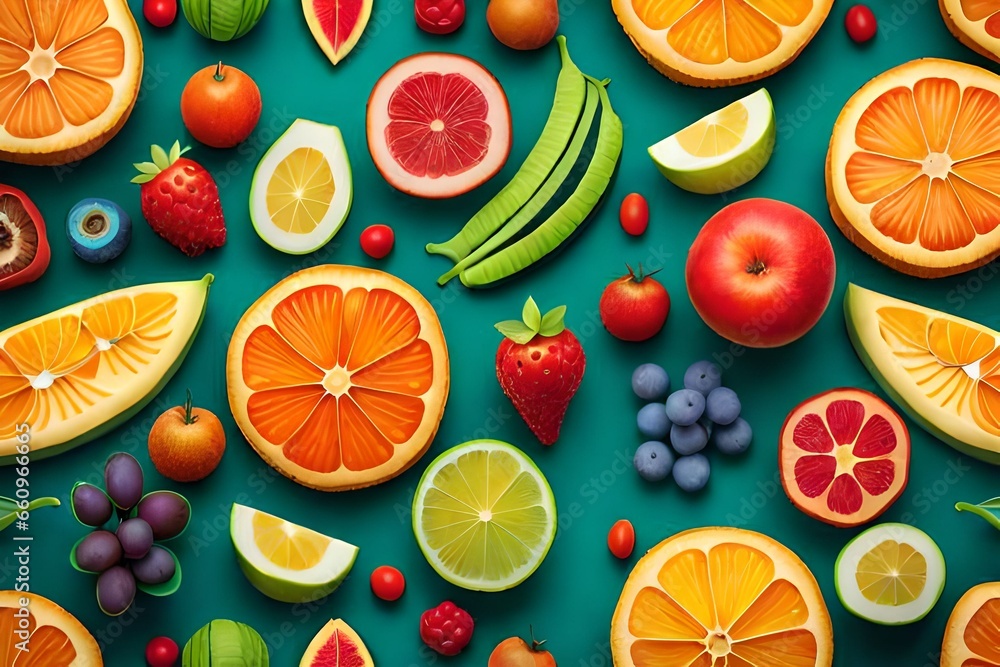 seamless background with fruits seamless background with fruits