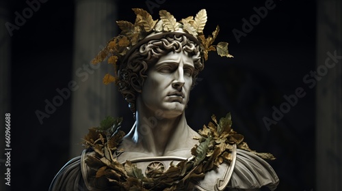 Portrait of the roman conquerer Ceasar.generative ai 