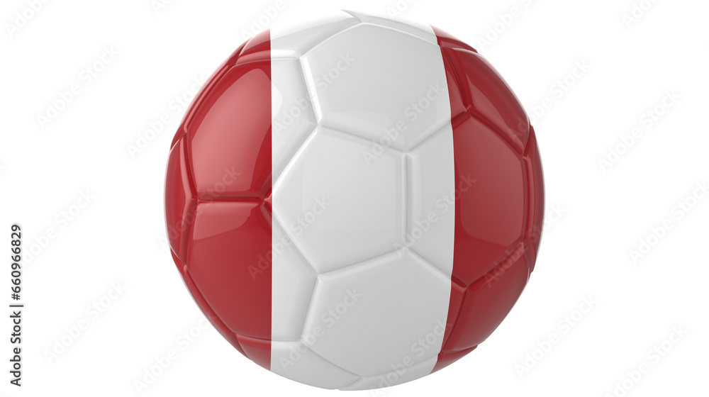 Peru flag football on transparent background Peru flag football on transparent background