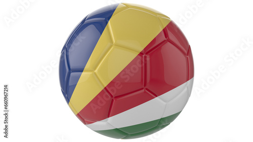  Seychelles flag football on transparent background