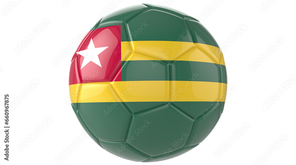 Togo flag football on transparent background Togo flag football on transparent background