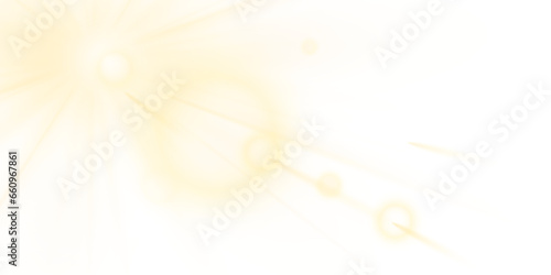 Lens flare sunlight light effect. Stock PNG illustration isolated with no background layer.