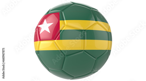 Togo flag football on transparent background