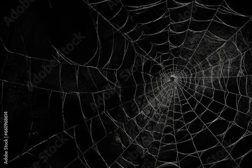 Mysterious Shadows and Silhouettes: A Dense and Intricate Creepy Spider Web Background © Igor