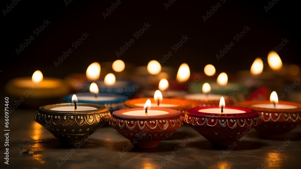 Diwali lights celebration background, hindu festival, india, diya lamp Diwali lights celebration background, hindu festival, india, diya lamp