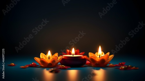 Diwali lights celebration background  hindu festival  india  diya lamp