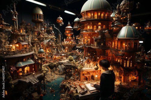 Top-of-Pinterest scene  showcasing children immersed in play  surrounded by an enchanting collection of toys  Generative AI