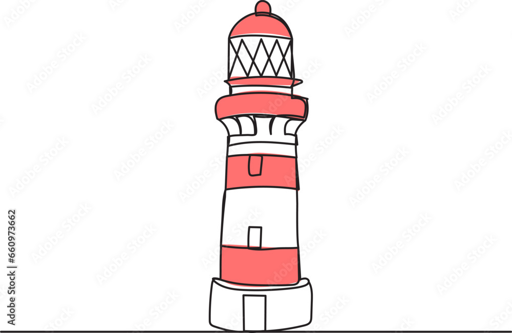 sketch lighthouse line drawing, isolated vector