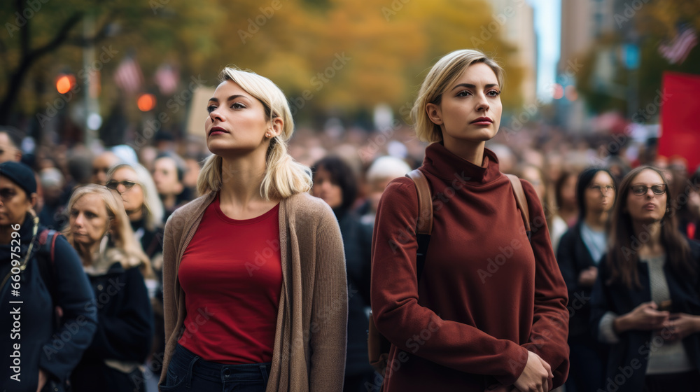 Females activists during demonstration for women's rights