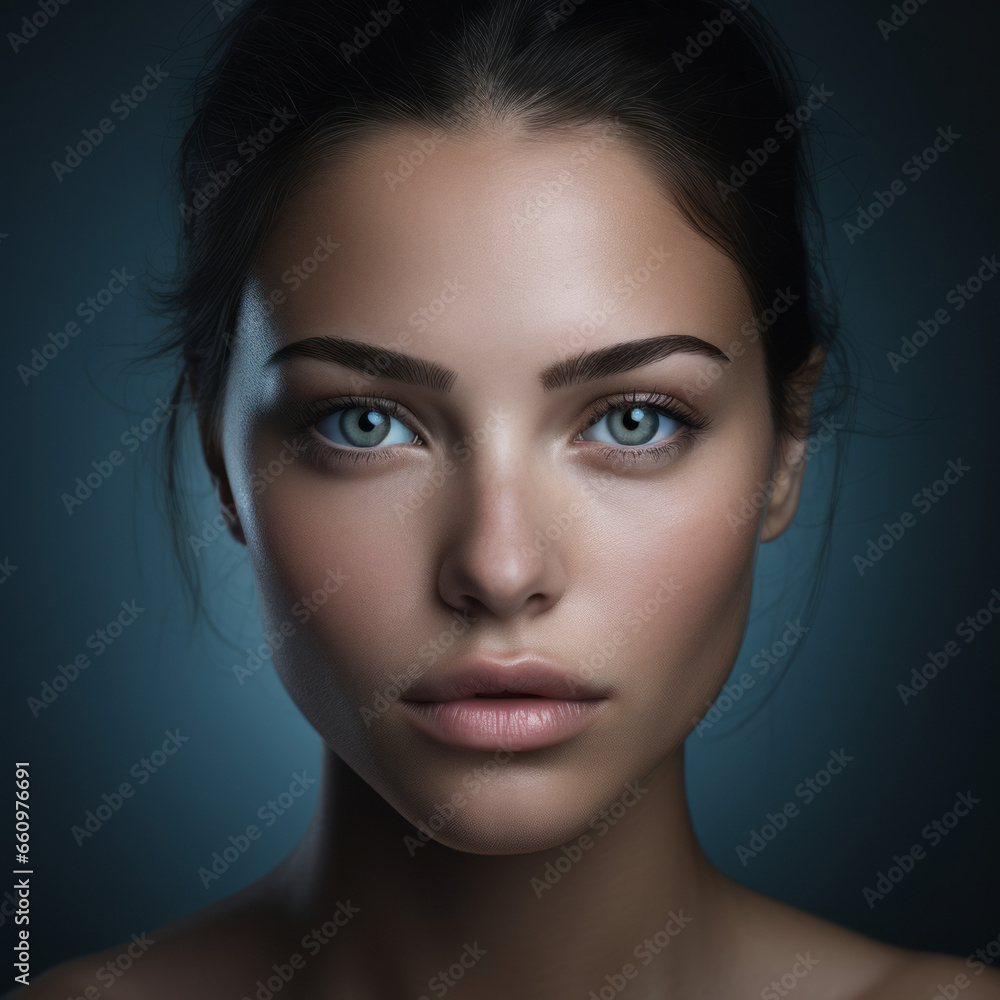 Portrait of beautiful young woman with green eyes and clean skin looking to the camera. Closeup beautiful face of an attractive adult girl with healthy skin. Beauty and Skin care concept. Portrait of beautiful young woman with green eyes and clean skin looking to the camera. Closeup beautiful face of an attractive adult girl with healthy skin. Beauty and Skin care concept.