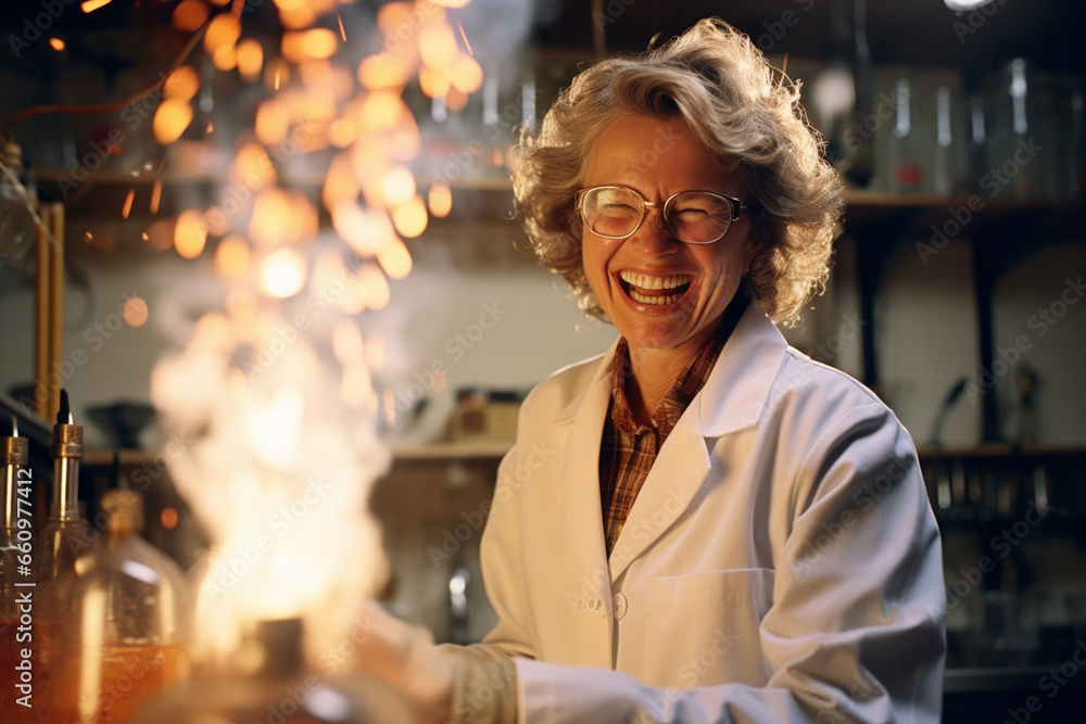 Eureka Moment: Scientist's Face Filled with Surprise and Delight as She Makes a Breakthrough Discovery in her Lab Eureka Moment: Scientist's Face Filled with Surprise and Delight as She Makes a Breakthrough Discovery in her Lab
