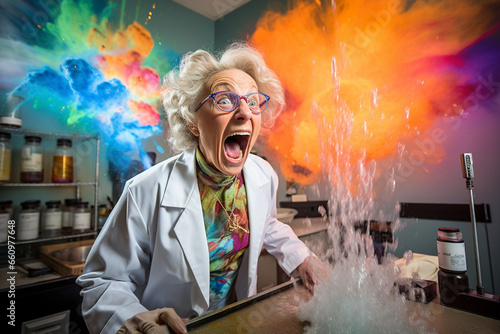 Eureka Moment: Scientist's Face Filled with Surprise and Delight as She Makes a Breakthrough Discovery in her Lab