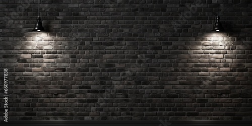 Rustic charm. Vintage black brick wall texture. Grit and grunge. Aged brickwork background. Urban elegance. Modern design with patterns