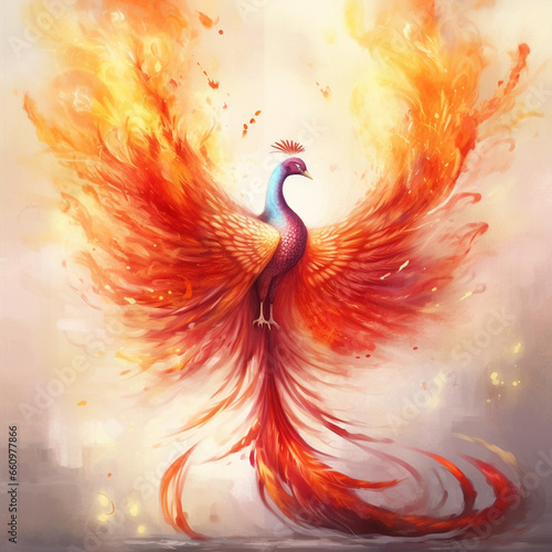 A beautiful majestic phoenix bird 