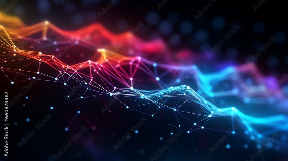 Abstract, abstract background, cloud computing, communication, data, blue background, connecting Dots, connection, connection background, Data - obrazy, fototapety, plakaty 
