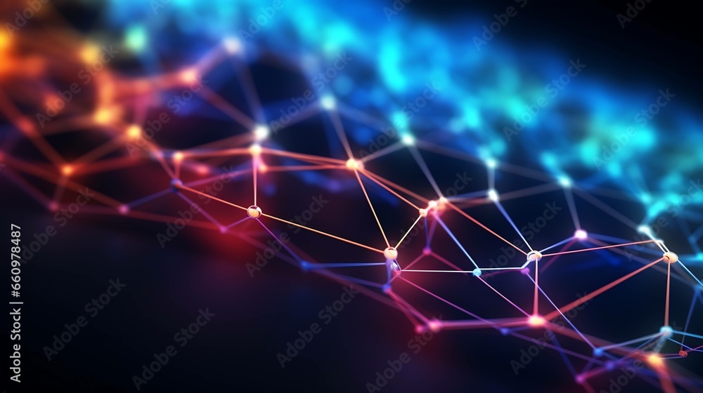 Obraz premium Abstract, abstract background, cloud computing, communication, data, blue background, connecting Dots, connection, connection background, Data