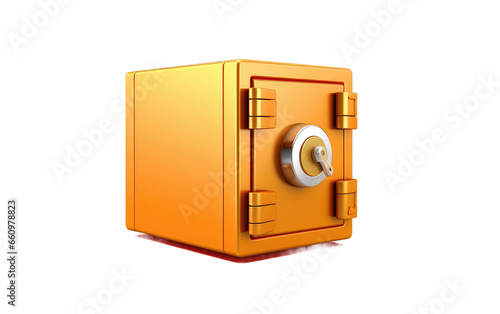3D cartoon safe box on isolated background