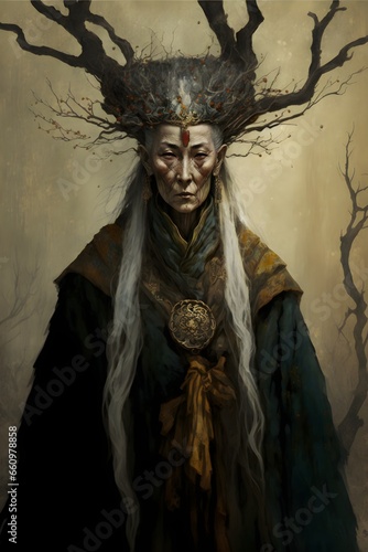 queen of earth crone chinese earthy standing grounded wild portrait  photo