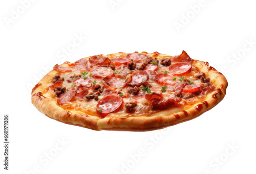 Pizza isolated on white transparent background, PNG