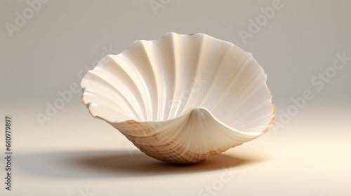 Empty open seashell 3d rendering