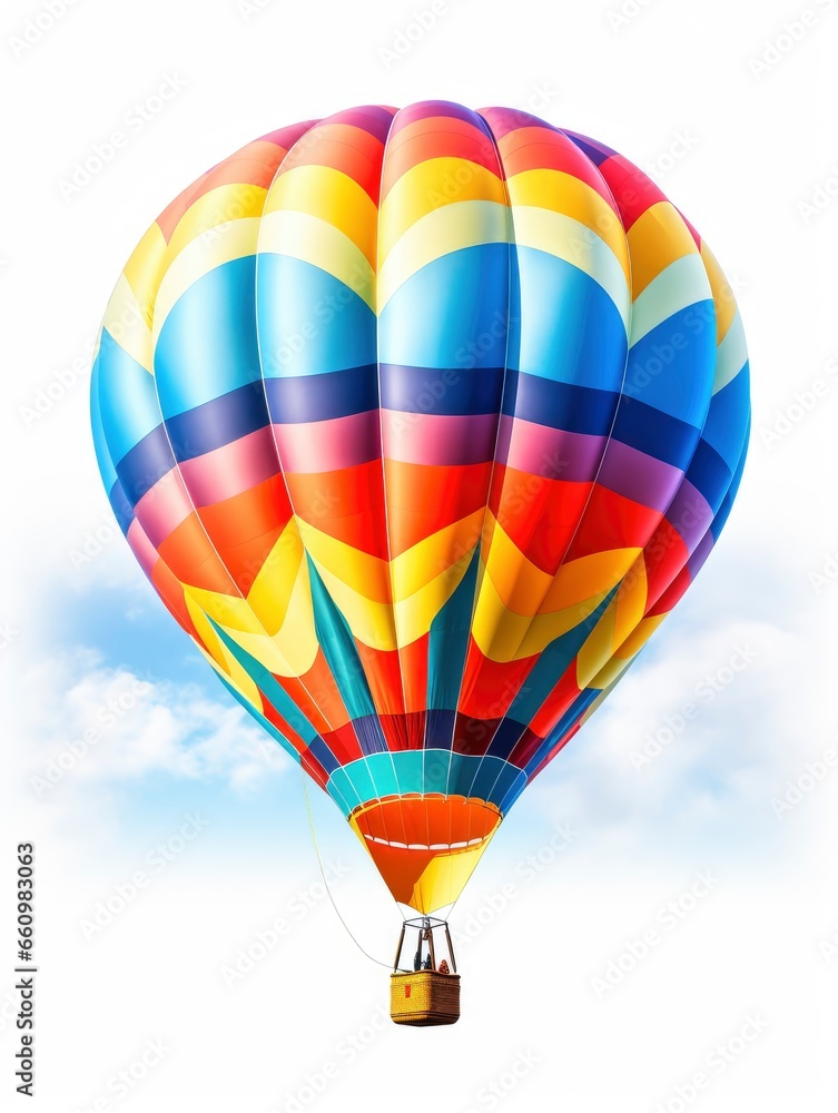 Fototapeta premium Fantastic colorful hot air balloon isolated on white background