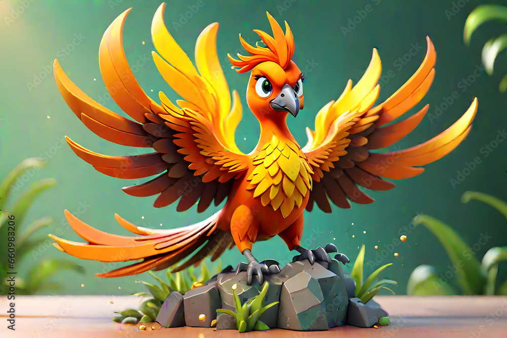 Fototapeta premium cute phoenix bird