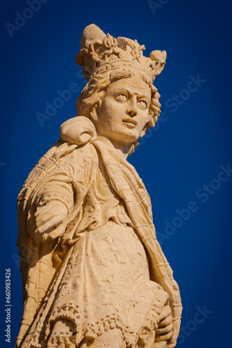 The stunning baroque details of Santa Croce in the city of Lecce, Puglia, Italy.