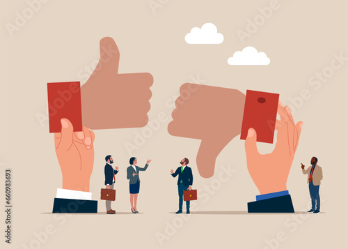 Conflict and argument between colleagues, controversy or difference opinion, disagree, rivalry fighting. Vector illustration