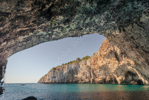 фотографія The zinzulusa cave between The villages of Castro and Santa Cesarea, in the south of Salento, in Puglia, Italy