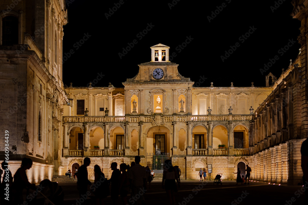 The Lecce Cathedral square at night, a breath taking Baroque.