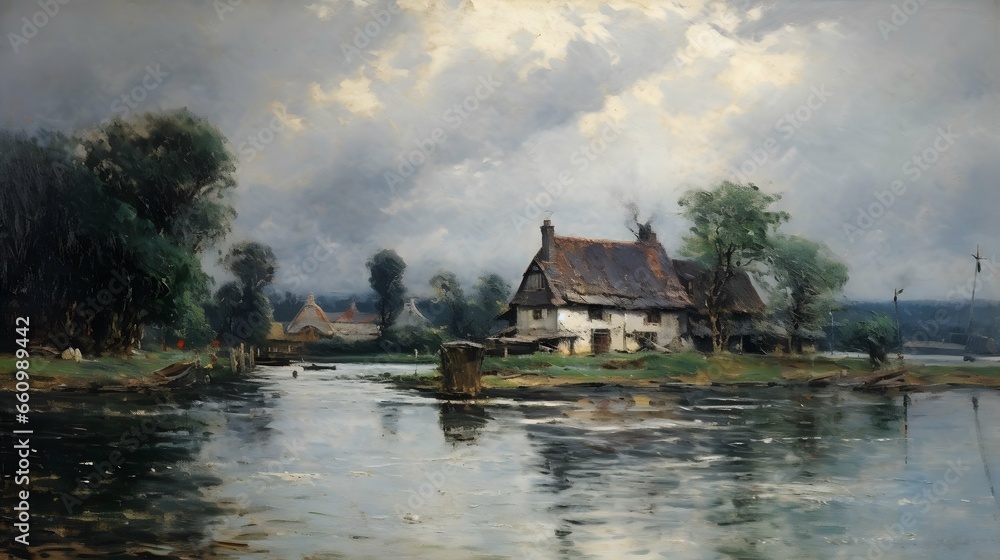 Fototapeta premium Rain, Rainy day background illustration wallpaper design