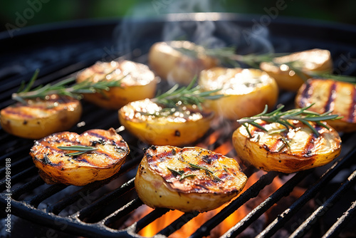 Grilled rosemary potatoes photo