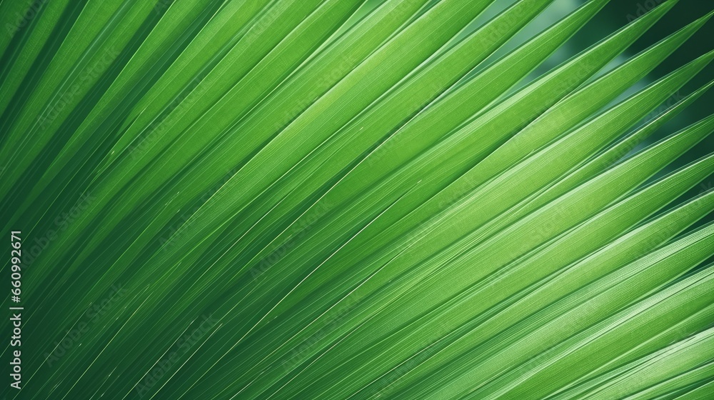 A close-up of palm leaf stripes, forming an abstract green textured backdrop with a vintage tone A close-up of palm leaf stripes, forming an abstract green textured backdrop with a vintage tone
