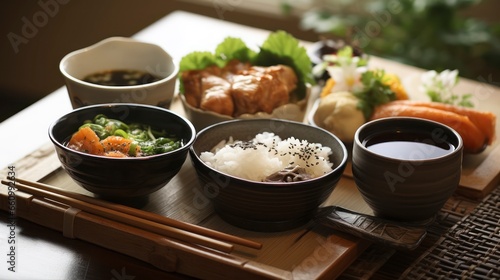 A Morning in Japan - Traditional Breakfast Delights. Generative AI