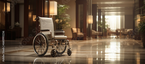 Wheelchair in the hotel hall