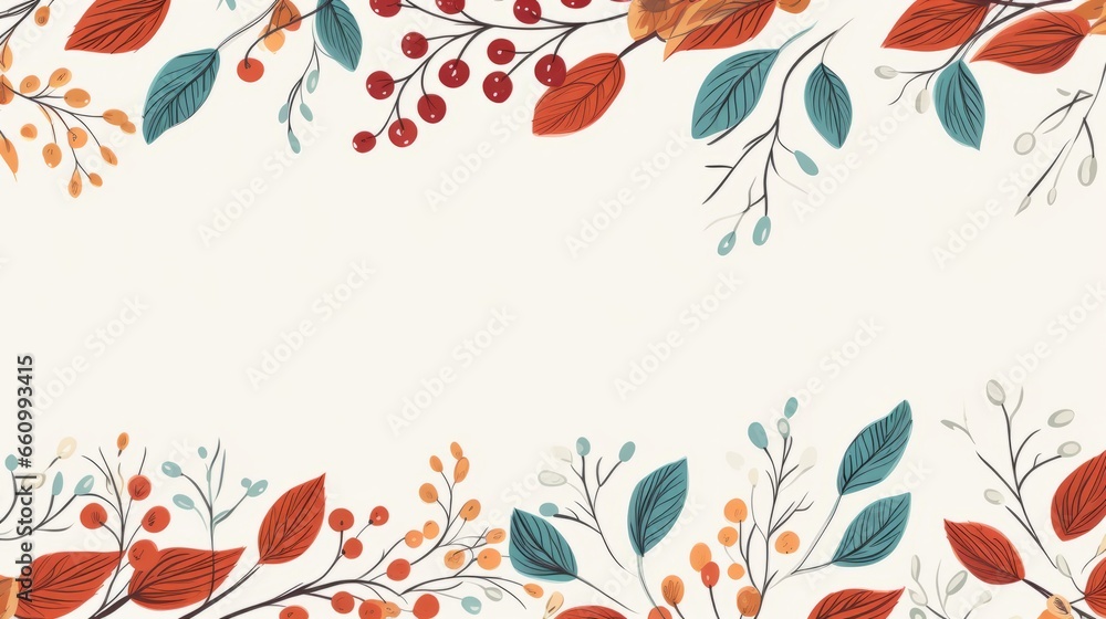 Photo of leaves and berries on a white background Photo of leaves and berries on a white background