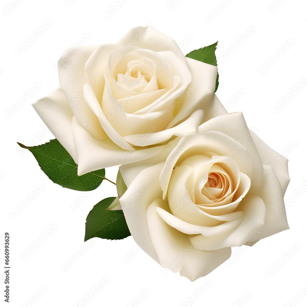 Fototapeta premium white rose isolated on transparent background Remove png, Clipping Path