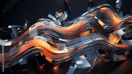 Ethereal Particle Odyssey: Abstract 3D Rendered Liquify Pattern Evolves into Enigmatic, Unconventional Geometric Waves of Unique Artistry 