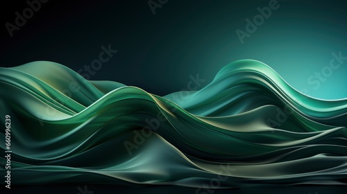 Green abstract background with wavy shapes, Background Image,Desktop Wallpaper Backgrounds, HD