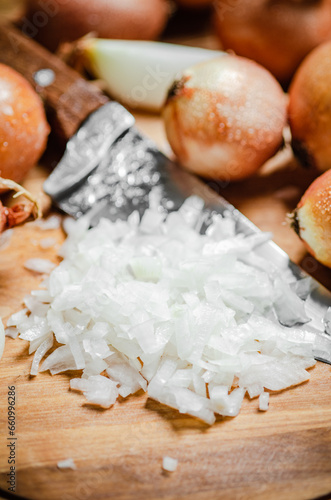 Fresh chopped onion.