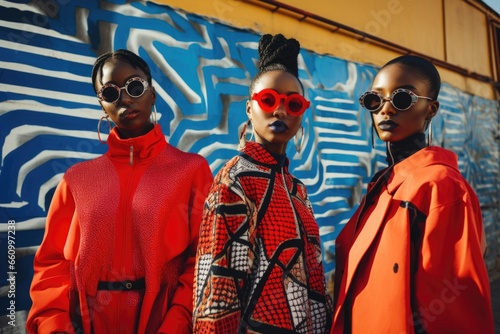 African Fashion models in colorful clothes