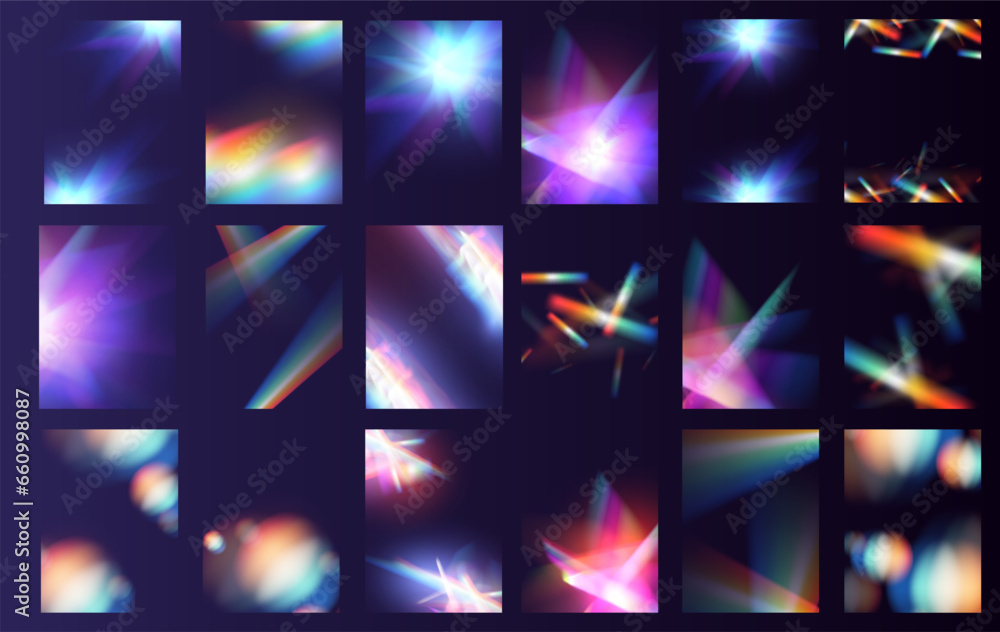 Crystal light glasses effect sparkle prism glare reflection effect