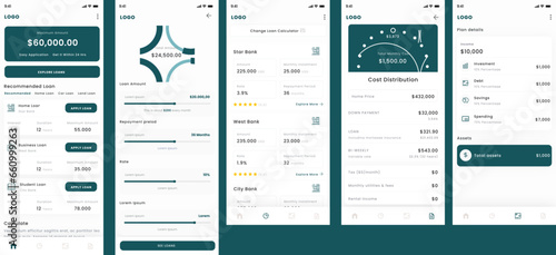 Bank Loan and EMI Mortgage Calculator Mobile App Ui Kit Template