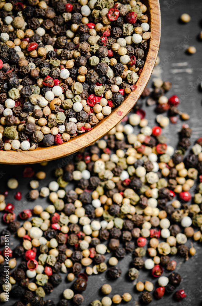 Peppercorn on rustic background. Peppercorn on rustic background.